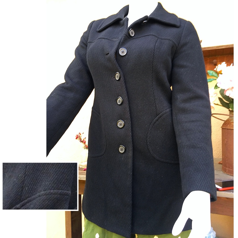CHIC Wool Textured Lined Button Up Coat